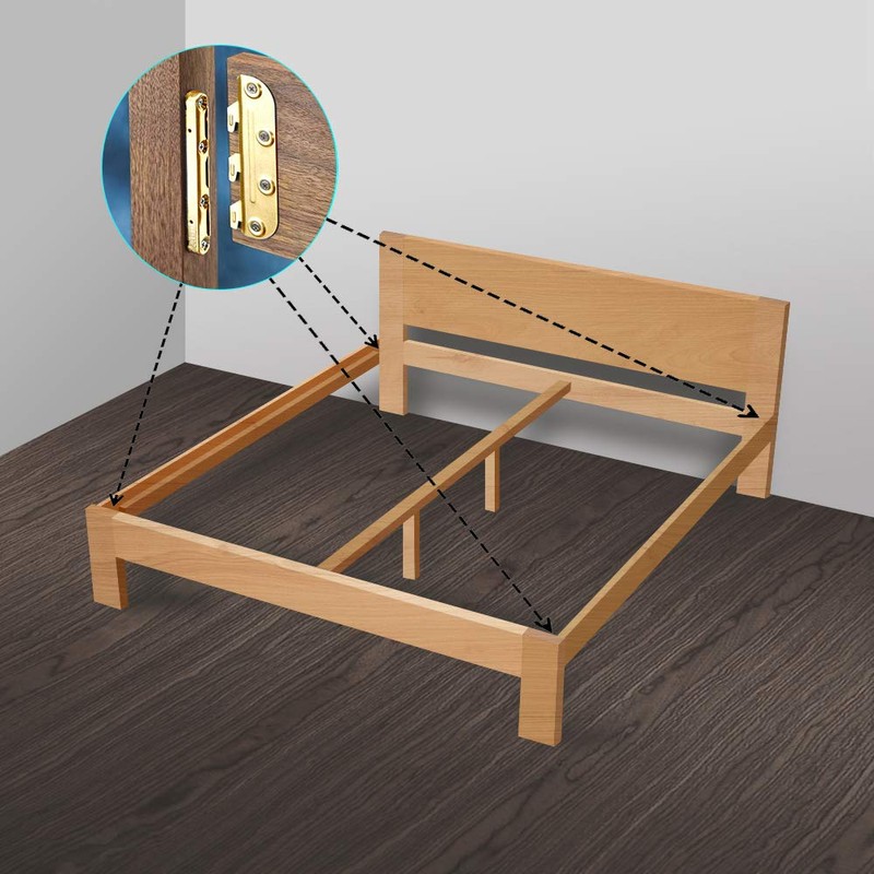 Surface Mounted Bed Rail Brackets-Bed Frame Hardware for Wood Bed