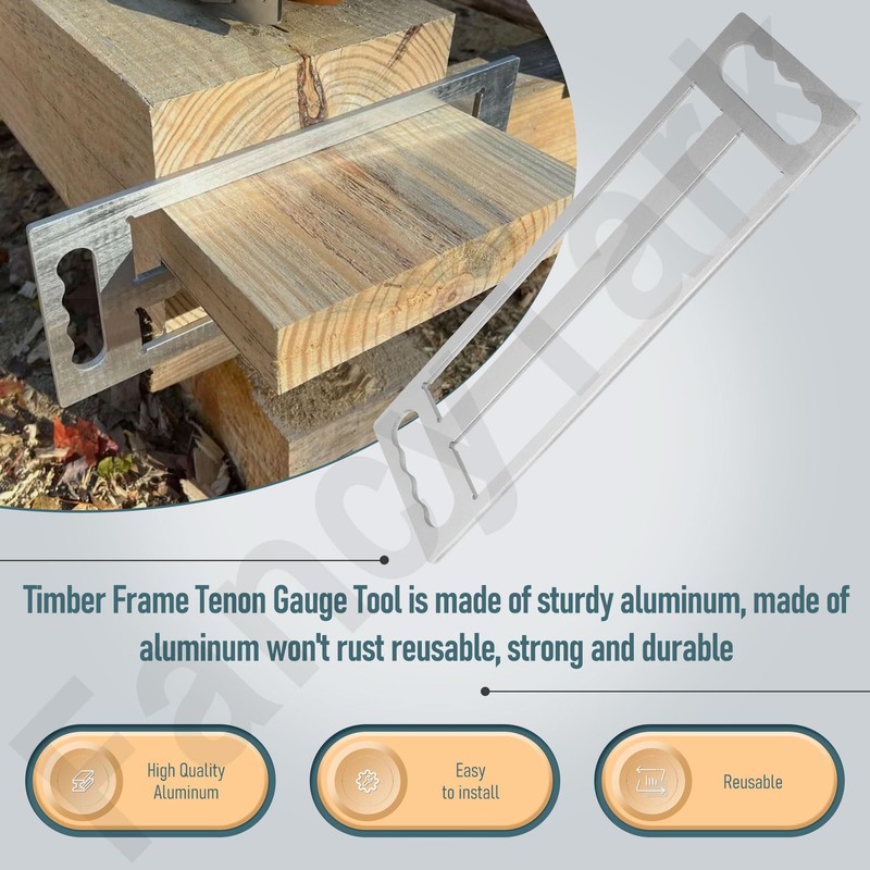 Timber Frame Tenon Gauge Tool 【1.5" and 2" slots w/handle】,Made