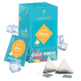 Cold Brew Tee | Zitrone-Geschmack für Wasser | 15 Pyramiden-Eistee Beutel | Kalter Tee - Zuckerfrei & Kalorienfrei | Natürlich & Fruchtig | Getränke Alternative für Trinkflasche | Kalt Teebeutel