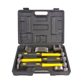 7pcs Auto Body Repair Tools, Heavy Duty Carbon Steel Craft Panel Beating Hammer and Dolly Set, Car Fender Autobody Repair Dent Removal Tools and Equipment