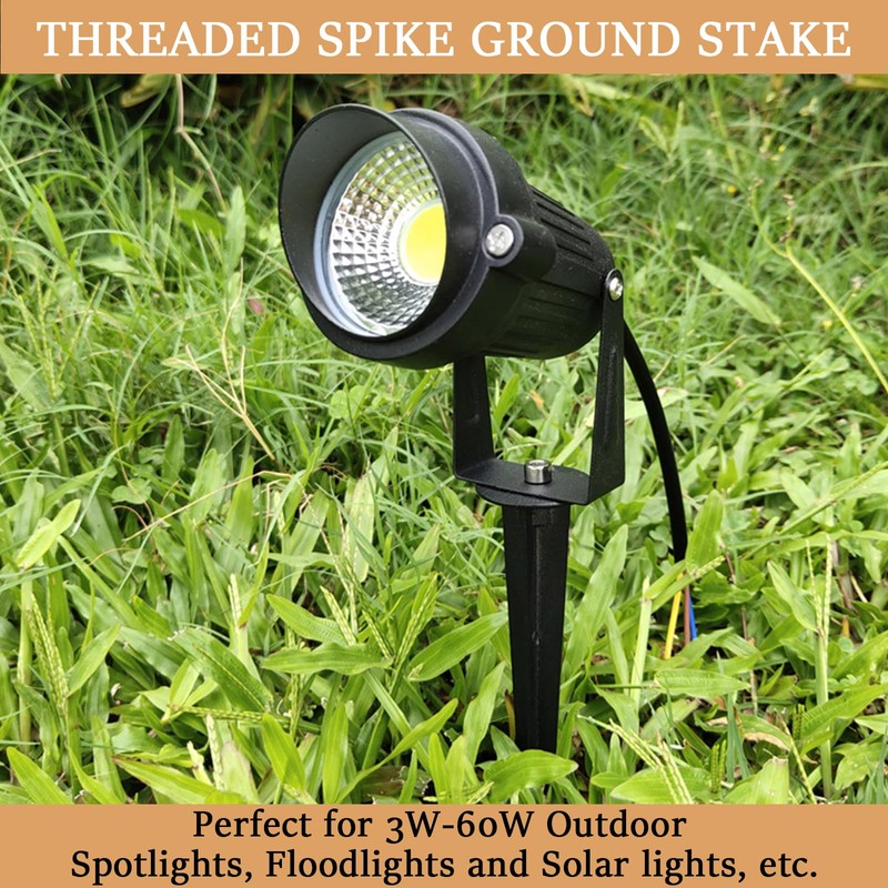 Aluminum 6 Pack Ground Stakes, 6 Inches Metal Threaded Spike