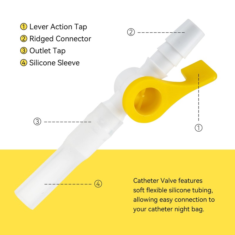 Catheter Valve 5 Pack – Sterile, Single-Use Urine Drainage Valves