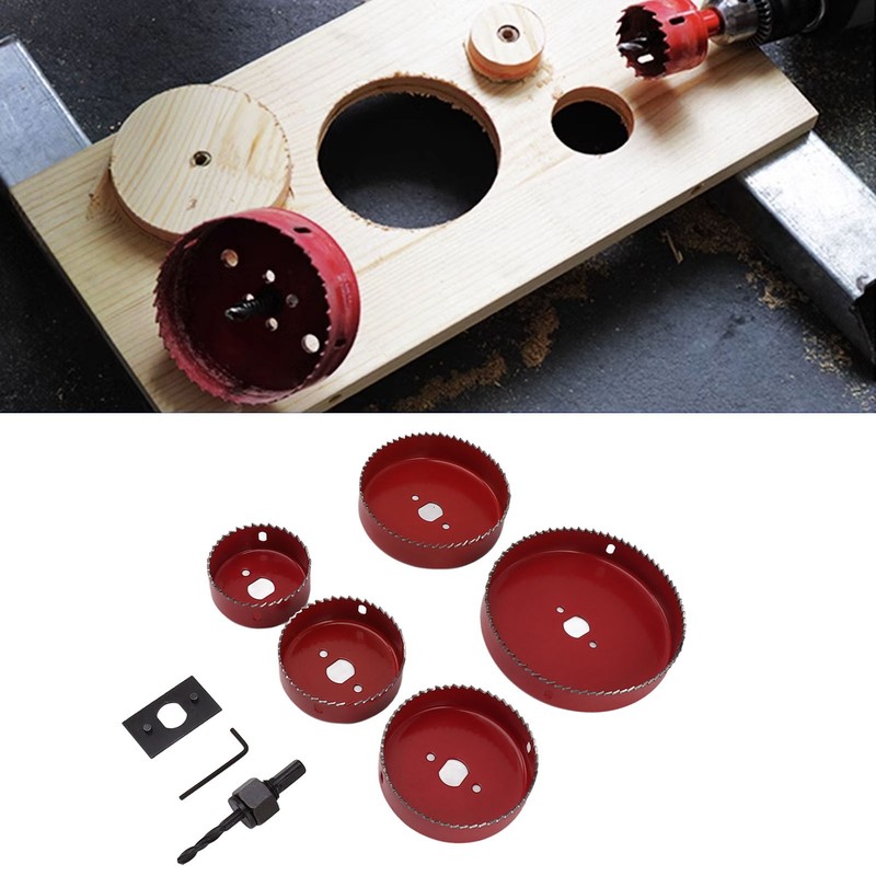 8 Piece Set Hole Saw Center Drill Bit Cutting Hole
