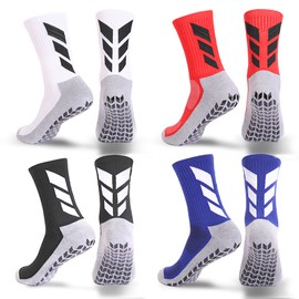 MENDENG Grip Youth Socks Mens Non Slip Skid Grippy Soccer Training Equipment Running Hiking Sports Athletic Socks Basketball Hockey