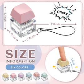 6 Pcs Keyboard Fidget Keychain Decompression Toys Finger Keyboard Toy Stress Relief Finger Keyboard Keychain Fidget Button for Adult Gifts to Pass The Boring Time (Classic Style)