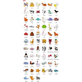 Flash Cards (Animals) - Postcard Size - English Card.com - Flashcards, English word cards (Animals) - Postcard size