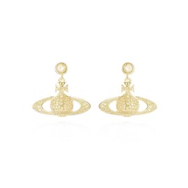 ZHOUMEIWENSP 1Pair Zircon Saturn Planet Earrings Aesthetic Cubic Saturn Planet Stud NANA Earring Jewelry for Women Gift (Gold)