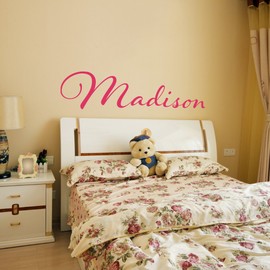 Custom Name Vinyl Wall Decal Sticker Art, Removable Cursive Words Home Decor, 48in x 13in