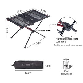 Naturehike Folding Camping Table - Portable Folding Table Compact Lightweight Small Folding Roll - up Table with Carry Bag for Outdoor Picnic, Beach, Camping, BBQ, Party