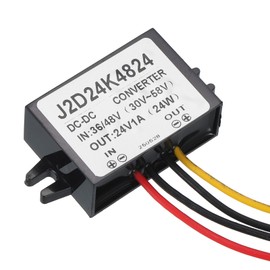 MECCANIXITY DC 36V/48V to DC 24V Power Converter 1A 24W Step Down Converter Adjustable Voltage IP67 Waterproof Transformer Power Supply Module Power Adapter for Car Truck Solar System