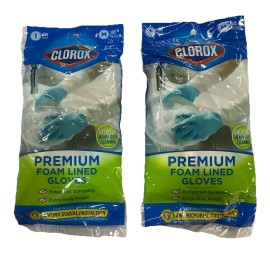 Clorox 2 Pack CLOROX General Purpose Premium Choice Foam Lined Gloves, Medium