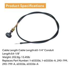 GEARLINTON 1-603336 Choke Cable Replacement for Toro Exmark Zero Turn Z Master Lawn Mower, Replaces OEM 290-799-A 290-799 1603336