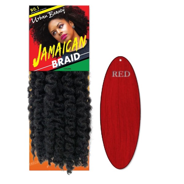 Urban Beauty Synthetic Hair Jamaican Braid - #Red Size: 30" 4-Count (Pack of 2)