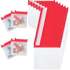 SOFPLATE 40Pcs 3 x 3 Inch Clear Slide Lock Bag Anti Tarnish Jewellery Storage Bags EVA Plastic Small Transparent Travel Pills Organizer Resealable Ziplock Pouch for Packing Earrings Rings Necklace Red