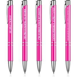 5 Pcs Funny Pen Set for Colleagues Retractable Ballpoint Pens Black Ink Novelty Pens Office Chrismes Stationery Gifts Goodbye Gifts for Colleagues Work Leaving Gift for Teachers Adults(Pink)
