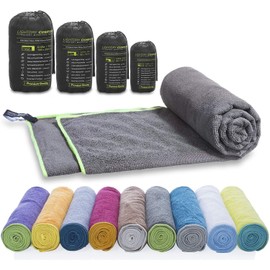 LightDry® Original Microfibre Sports Towel, Backpack Travel Towel, Sports & Fitness Bath Towel, Absorbent, Lightweight & Antibacterial and Extremely Quick Drying