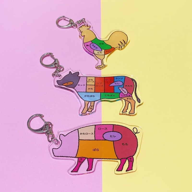 TrendGate Acrylic Key Chain, Meat Part, Illustration, Convenient, Fun, Funny,