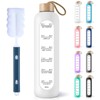 PROBTTL 25 oz Glass Water Bottles - Time Marker Motivational