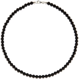 Onyx Jewellery (Necklace) Onyx Chain Onyx Balls Size Approx. 6 mm Clasp 925 Sterling Silver Model Number 2182, Gemstone, Onyx
