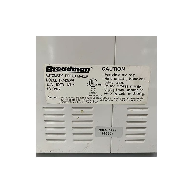 Paddle for Breadman Bread Maker Models TR442 TR442SPR