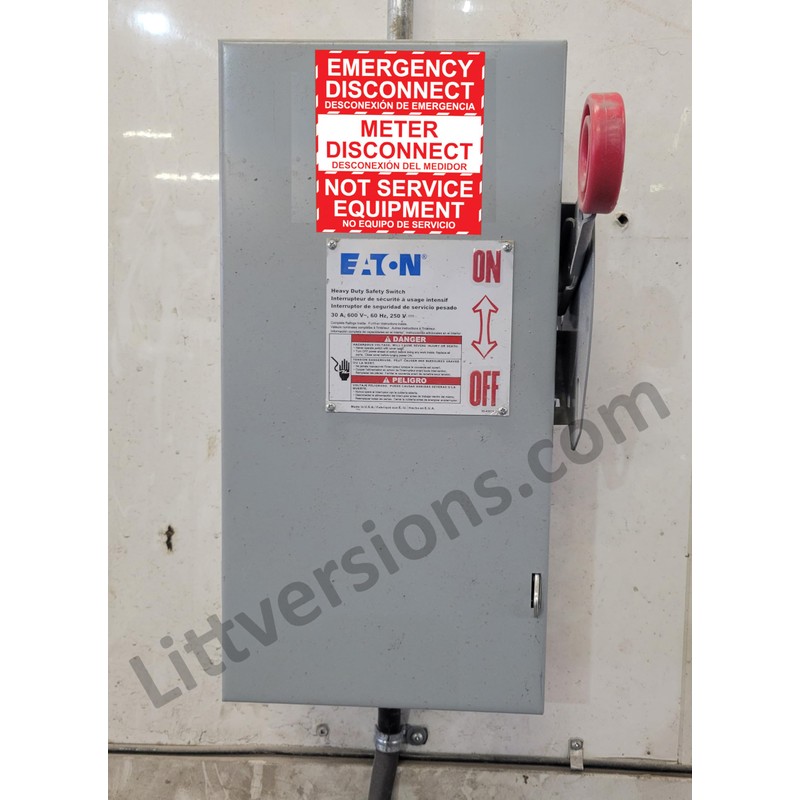 Littversions 16 Pack 3.5"x1.25" NEC Compliant Label Sticker Emergency Meter