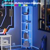 Furnulem 6 Tier Corner Shelf with LED Light, 67.5” Tall