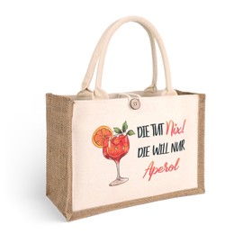 GADITIEK Aperol Gift Bag, Aperol Jute Bag for Women, Beach Bag, XXL Aperol Spritz Accessories, Gift Set for Women, Colleague, pornographic