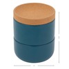 Ceramic and Cork 3 Piece Stackable Salt and Pepper Cellar