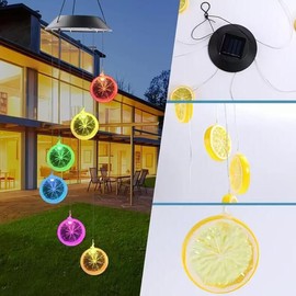 Lemon Solar Lights Wind Chimes, Solar Lights Color Changing, Deco in Yard Garden,Gifts for Mom Grandma Aunt Wife Daughter Friend Teacher Sister, Gifts for Christmas,Memorial Gift, Yard Decor