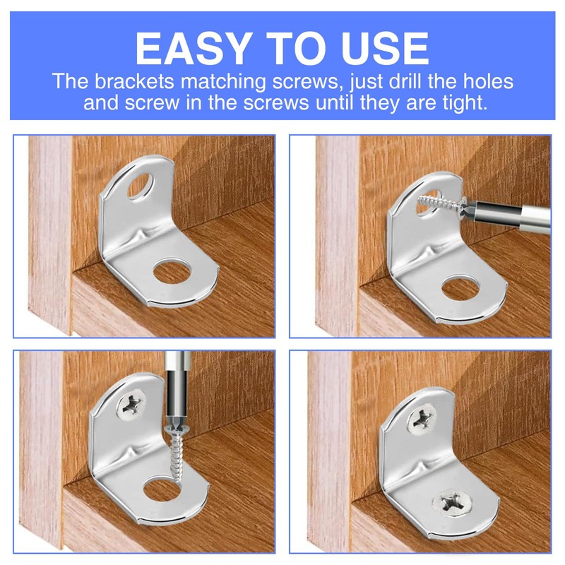 Asheyya 30 Pcs L Shaped Small Shelf Brackets for Wood,