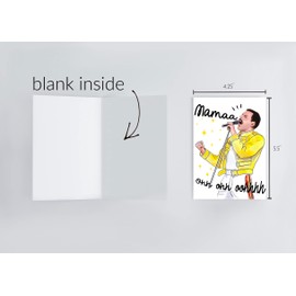 Funny Mothers day card, Freddie Mercury Mama card Queen Bohemian Rhapsody Hilarious Birthday Card Queen Fan Card Rock and Roll Card Funny Meme Freddie Mercury Mama Ooh Ooh Oohhh, Music greeting card