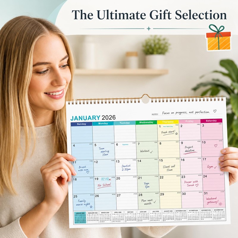 Wall Calendar 2026-2027, 18 Months Academic Calendar, July. 2026 -