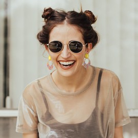 Boho Rattan Dangle Earrings for Women Trendy - Geometric Straw Raffia Earrings for Summer Beach Vacation (COLORFUL)