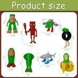 SSKHE 8 PCS Tung Tung Tung Sahur Figures Set - Inspired Italian Brainrot Toys, 3D Printed Desk Decor, Creative Brain Rot Figurines for Adults & Kids, Collectible Gifts