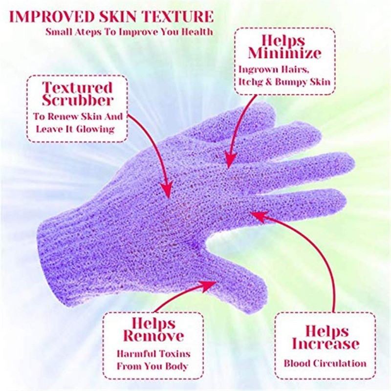Miss-shop Dusche Handschuh,Badehandschuhe 5 Paar Doppelseitige Nylon Peeling Handschuhe Body