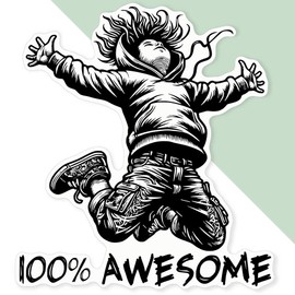Extra Large 460mm 'Awesome Kid' Permanent Sticker Decal for Cars/Windows/Bins/Walls (DW00119091)