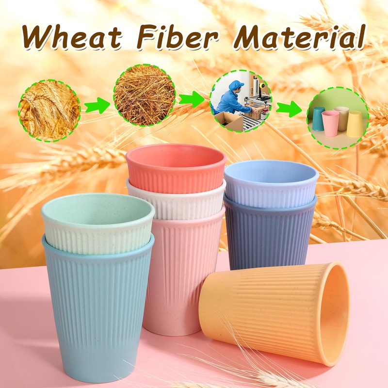 CAMBUY Wheat Straw Cup Unbreakable and Reusable Drinking Cups Eco-Friendly