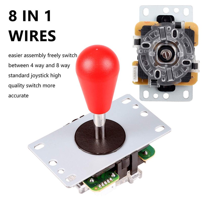 Fosiya LED Arcade Joystick Buttons Kit Ellipse Oval Style 8