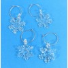 Unbranded Snowflake Winter snow themed Wine glass Charms Set Of