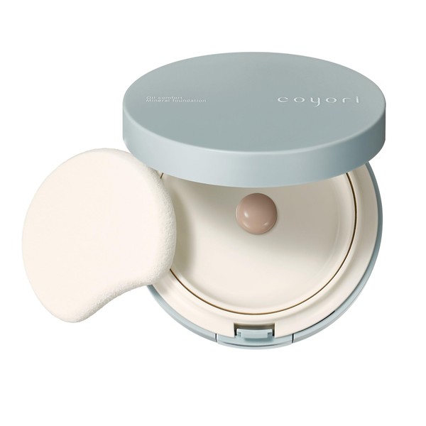 Coyori Oil Comfort Mineral Foundation with Case Puff │ Cream Funde Mineral Funde, Soap Removable, No Need for a Base (Pink Beige)