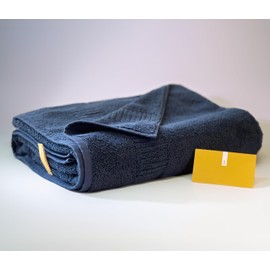 IKEUCHI ORGANIC Bath Towel 28 x 53 inch, 100% Organic Cotton, Double-Ply Yarn 30/2, 6.3X Loop Density, Oeko-Tex Class1 Certified, Pack of 1, Navy, Includes Traceability Card, ORGANIC330