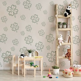 NAKLEO Pack of 5 Reusable Plastic Stencils - Four-Leaf Clover Flower - 34 x 34 cm to 9 x 9 cm - Pattern Children's Room Painting Template Room Decoration - Crafts DIY Wall Furniture