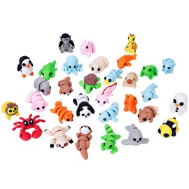 32 PCS 3D Printed Mini Animal Set, Cute Mini Animals, 3D Printed Articulating Figurines, Articulated Flexible Fidget Toy for Children ＆ Adults