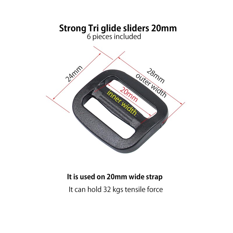 Ahijklmn Plastic Buckles,Plastic Side Release Buckle clips + Plastic Tri