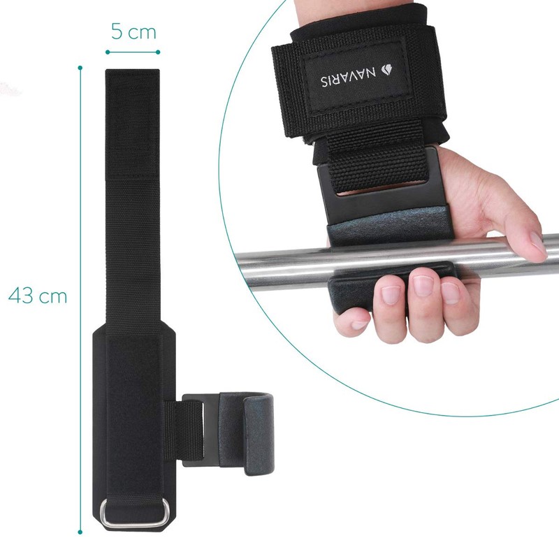 Navaris Power Grip Strap Wrist Supporter - Wristband Training Gloves