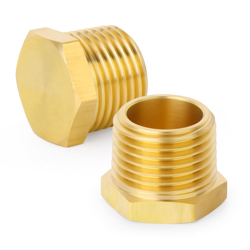 TAISHER 15PCS Brass Outer Hex Thread Socket Pipe Plug Fitting