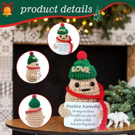 kiimiipa Positive Potato Lucky Charm, Gifts for Women Men, Gift for Girlfriend, Pocket Hug, Positive Gifts, Funny Gifts, Room Office Decorations, Cute Dolls (Christmas 1)