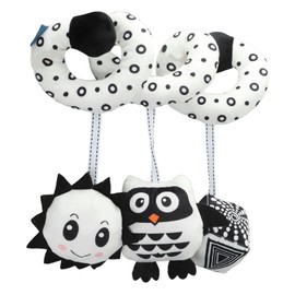 Baby Black White Spiral Plush Toy Newborn Cute Cartoon Animal Car Seat Stroller Hanging Rattles Toy Type 2