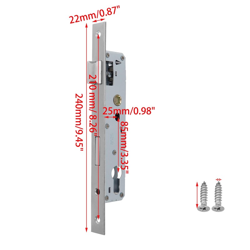 Wealrit 9-7/16" Mortise Lock for Glass Doors Sliding Patio Door