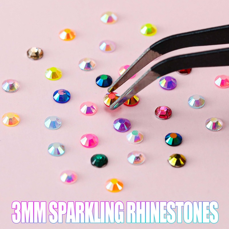 48000Pcs 60 Colors Resin Jelly Rhinestone Bedazzling Kit with DIY